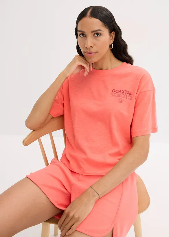 Oversized topp i 100% økologisk bomull, bonprix