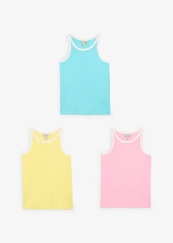 Singlet med økologisk bomull (3-pack), bonprix