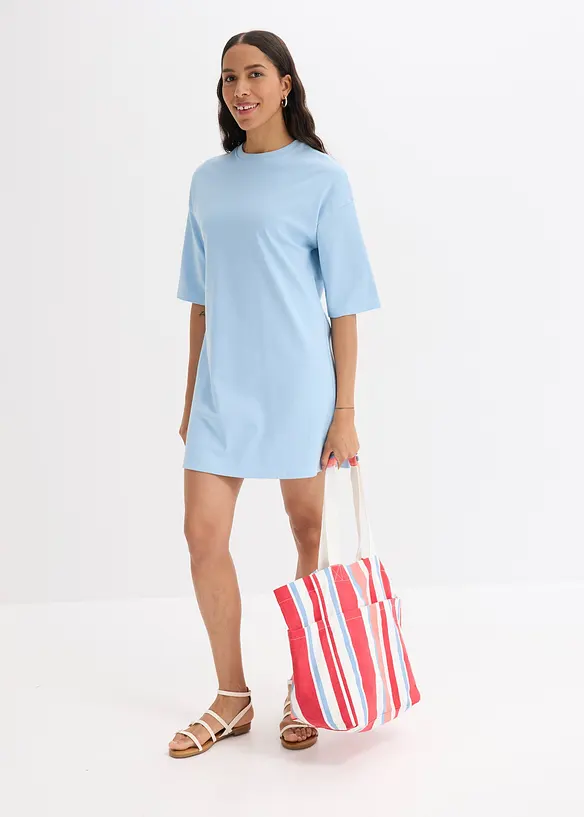 Oversized trikotkjole i formstabil &oslash;kologisk bomull, bonprix