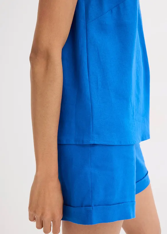 Blusetopp i lett linmiks, bonprix
