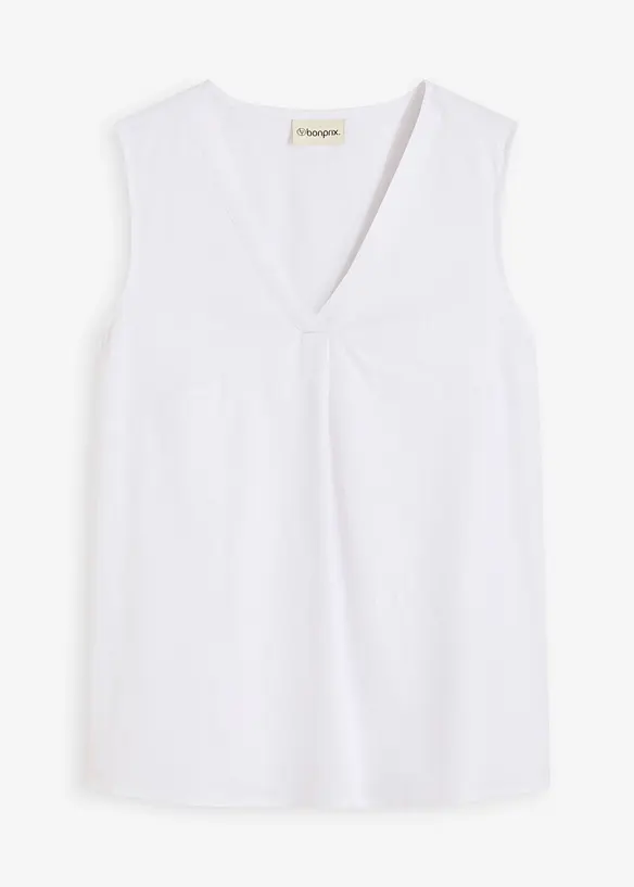 Blusetopp i lett linmiks, bonprix