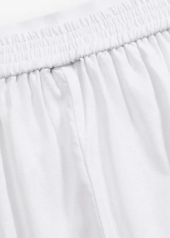 Pull on-shorts i lett linmiks, bonprix