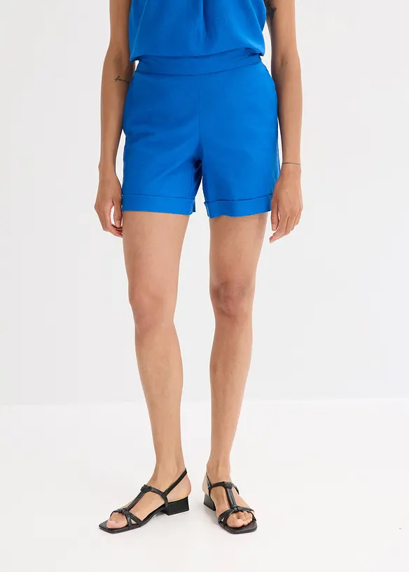Pull on-shorts i lett linmiks, bonprix