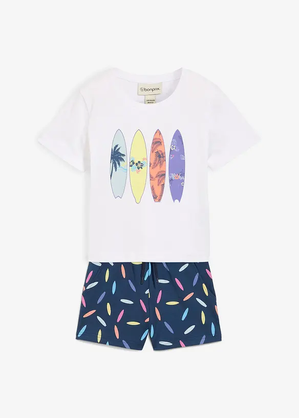 T-skjorte og shorts i 100% bomull (2-delt sett), bonprix