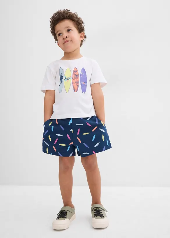 T-skjorte og shorts i 100% bomull (2-delt sett), bonprix