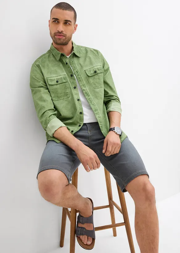 Bermudashorts i sweat-denim med komfortsnitt, Regular Fit, bonprix