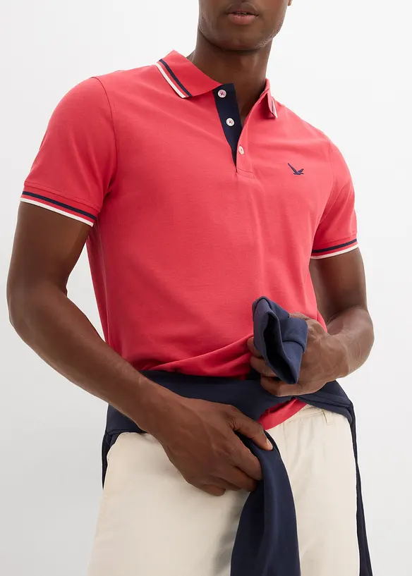 Pik&eacute;-poloskjorte i 100% bomull (2-pack), bonprix