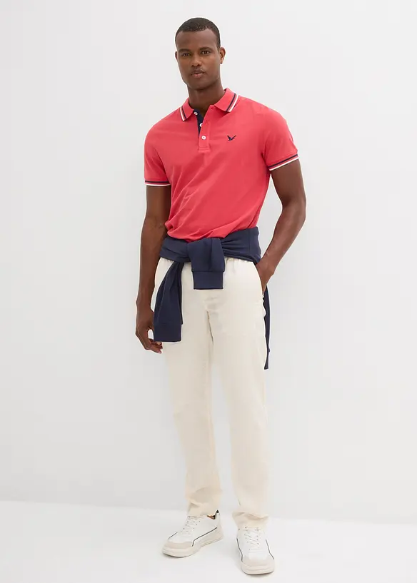 Pik&eacute;-poloskjorte i 100% bomull (2-pack), bonprix