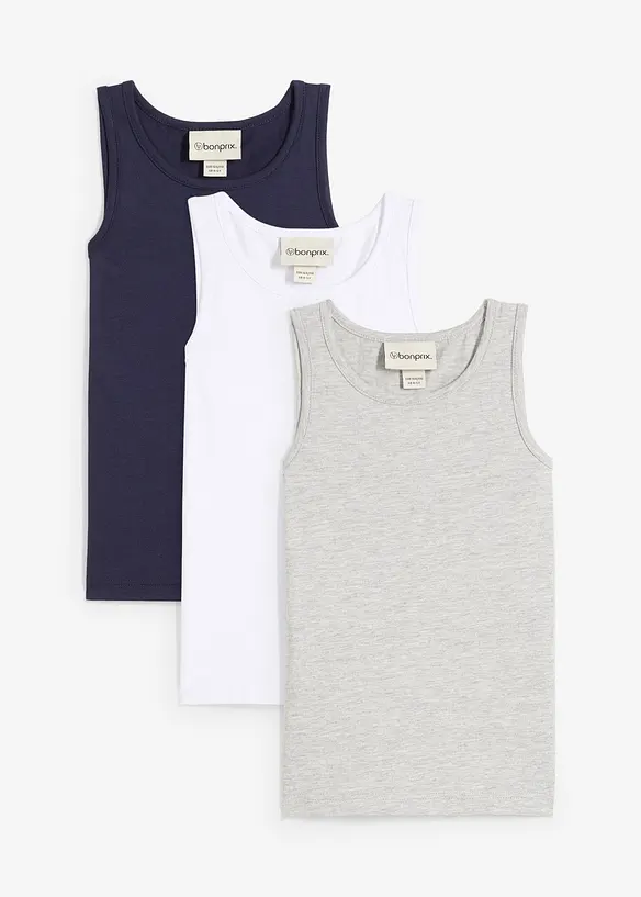 Singlet med bomull (3-pack), bonprix