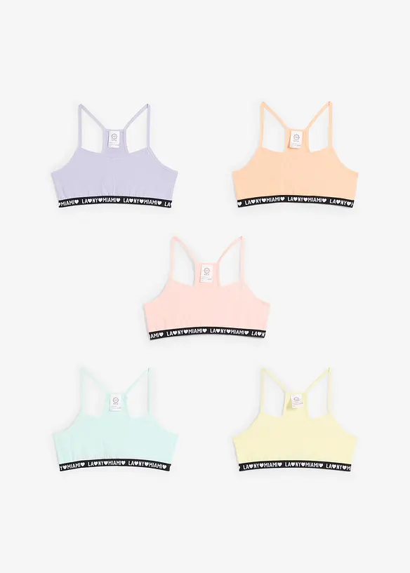 BH-topp med myk økologisk bomull (5-pack), bonprix