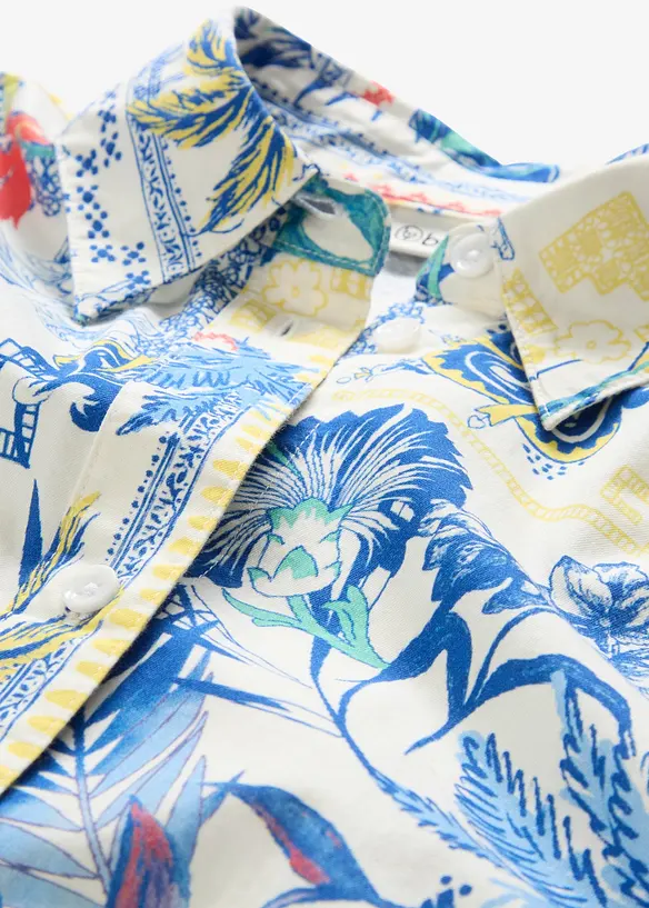 Skjortebluse med silkeandel, bonprix
