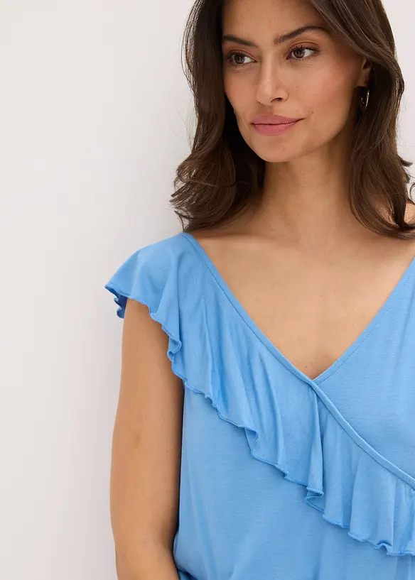 Jumpsuit i jersey med volang, bonprix