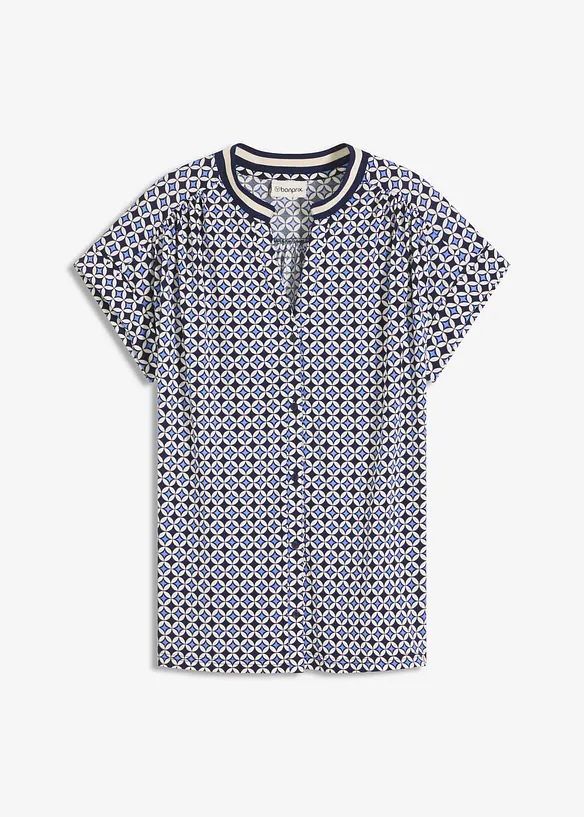 Trikotbluse med trykk, bonprix