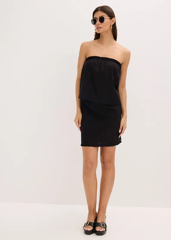 Blusetopp med linandel, bonprix