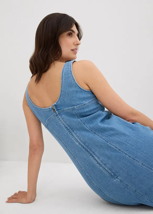 Jeanskjole i økologisk bomull med stretch, bonprix