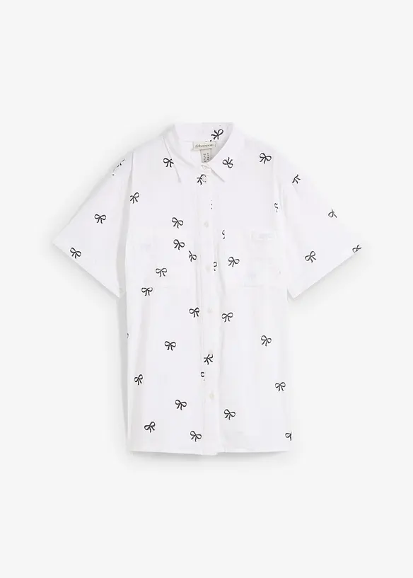 Kortermet bluse av musselin, bonprix