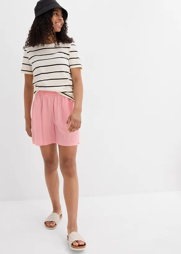 Slip on-shorts av myk viskose (2-pack), bonprix