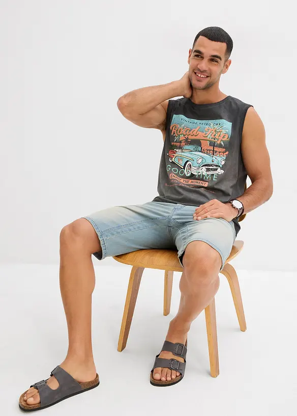 Singlet i vasket look (2-pack), bonprix