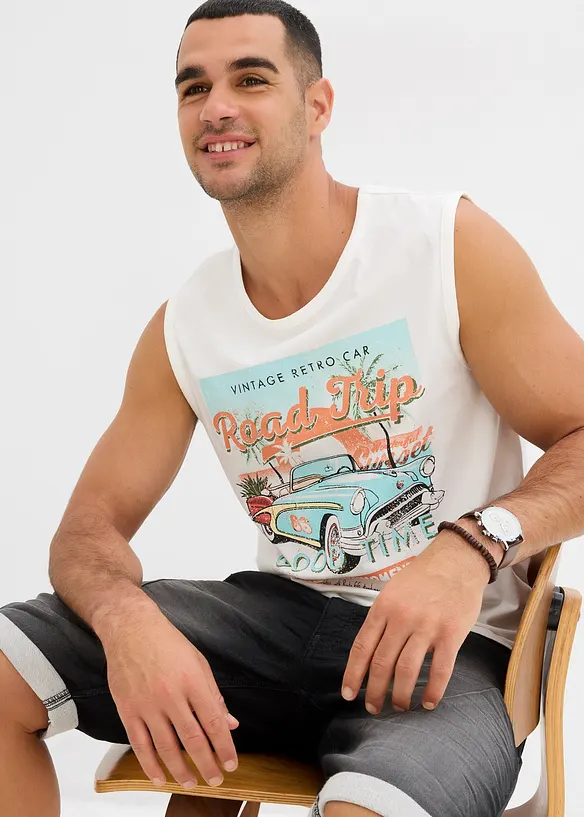 Singlet i vasket look (2-pack), bonprix
