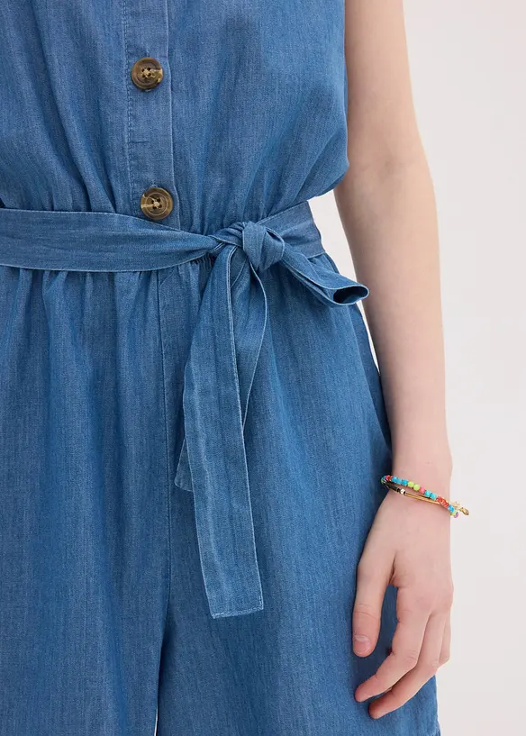 Jeans-jumpsuit i fint fallende bomull, bonprix