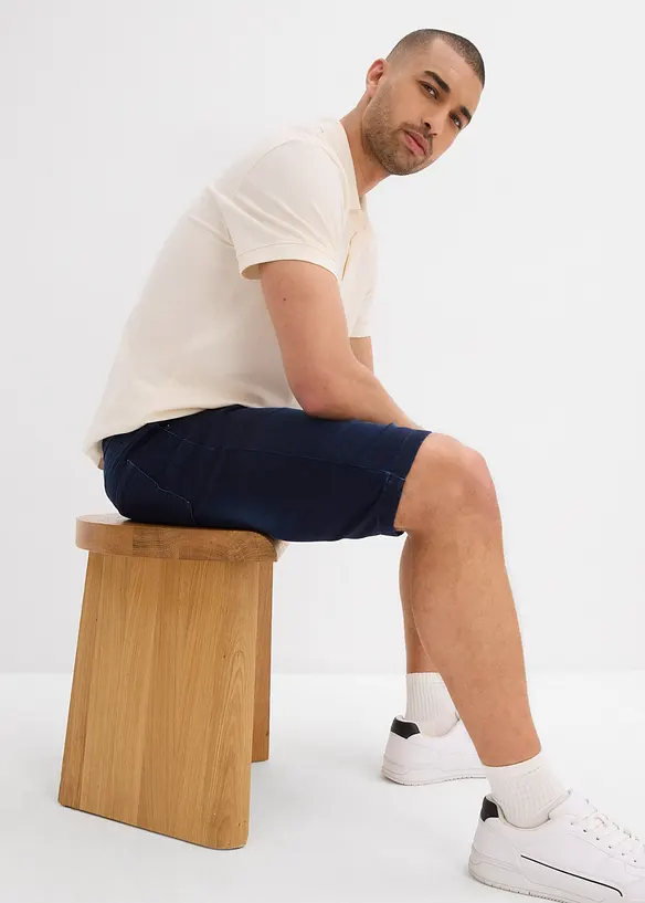 Sweat bermudashorts i denim med komfortlinning, Regular Fit (2-pack), bonprix