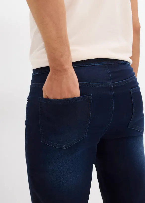 Sweat bermudashorts i denim med komfortlinning, Regular Fit (2-pack), bonprix
