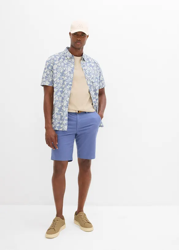 Bermudashorts med stretch og belte, Regular fit, bonprix