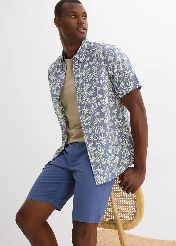 Bermudashorts med stretch og belte, Regular fit, bonprix