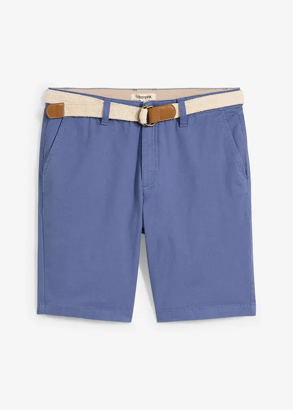 Bermudashorts med stretch og belte, Regular fit, bonprix