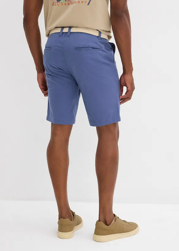 Bermudashorts med stretch og belte, Regular fit, bonprix