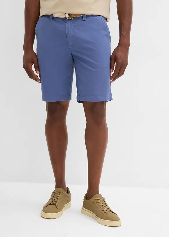 Bermudashorts med stretch og belte, Regular fit, bonprix