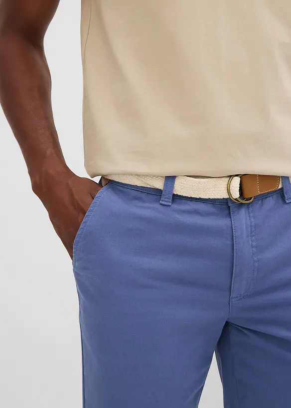 Bermudashorts med stretch og belte, Regular fit, bonprix