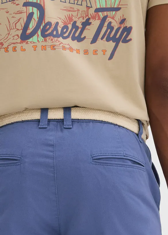 Bermudashorts med stretch og belte, Regular fit, bonprix