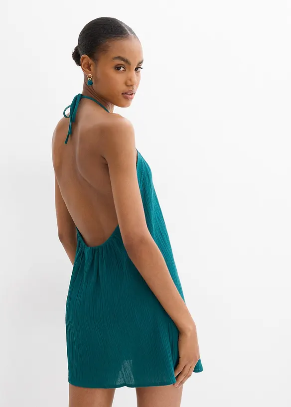 Stroppekjole av krinklet materiale med struktur, bonprix