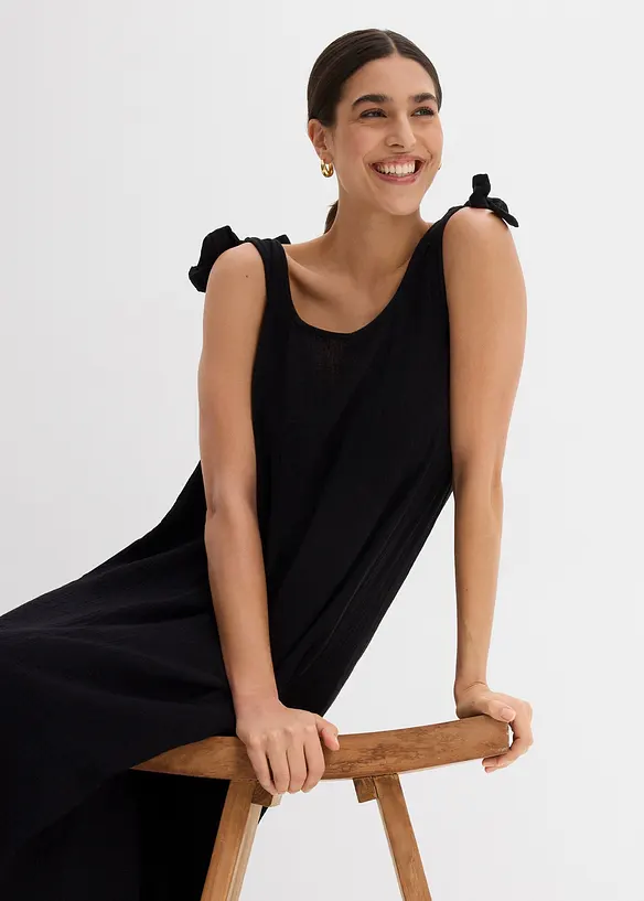 Stroppekjole i myk musselin, bonprix