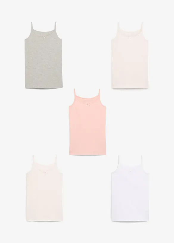 Singlet med myk bomull (5-pack), bonprix