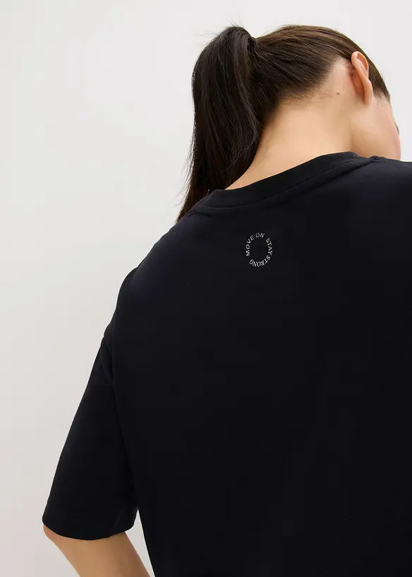 Oversized treningstopp med bomull, hurtigtørkende, bonprix