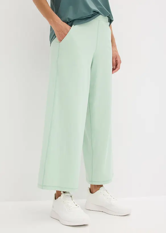 Behagelig treningsbukse i hurtigt&oslash;rkende materiale med vide ben, bonprix