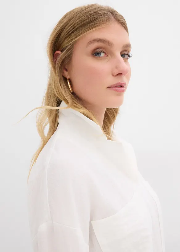 Skjortebluse i lett viskosemiks, bonprix