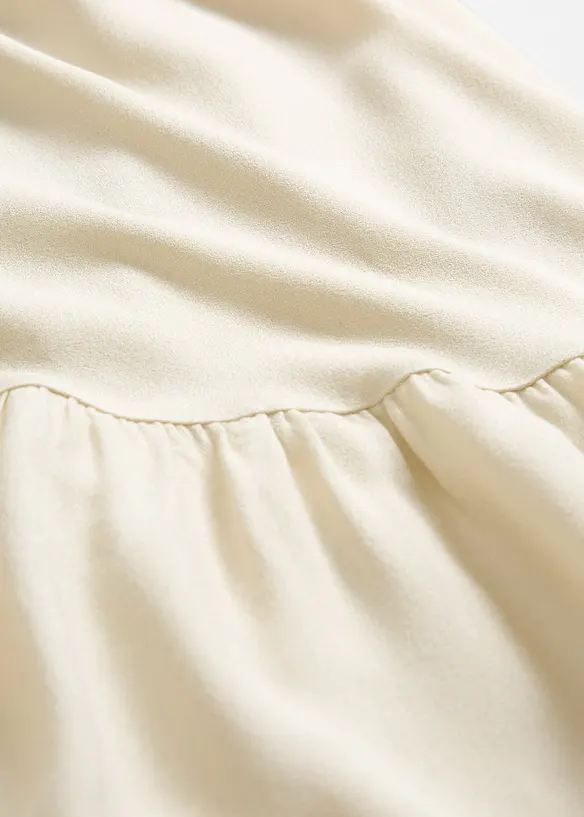 Maxikjole i lett viskose med volang, bonprix