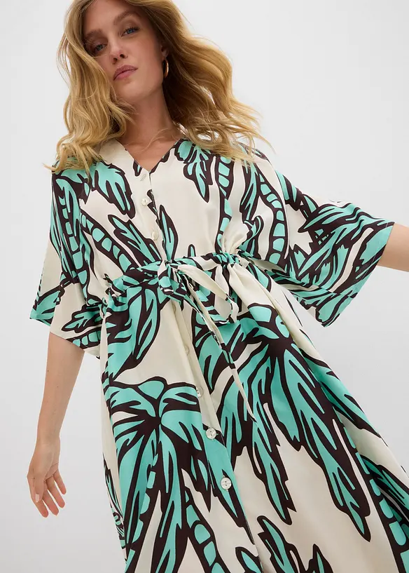 Minikjole i lett viskose med kimono-ermer, bonprix