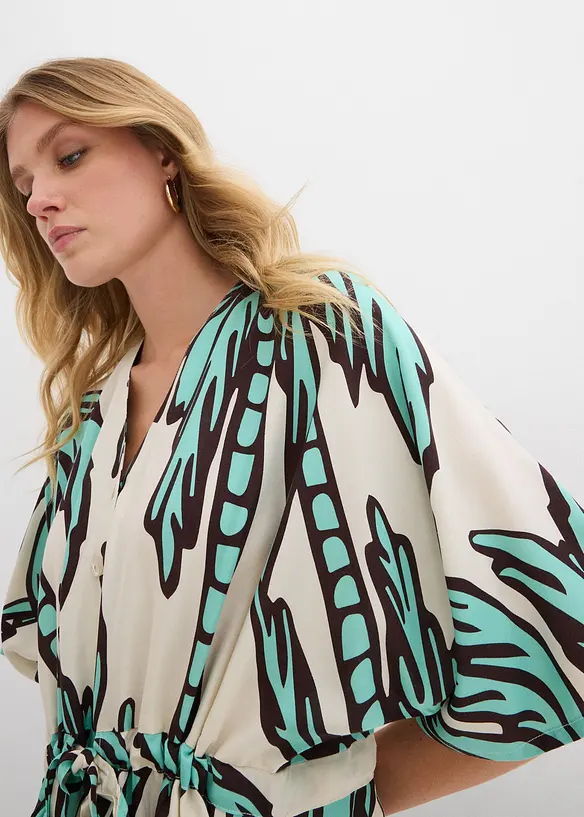 Minikjole i lett viskose med kimono-ermer, bonprix