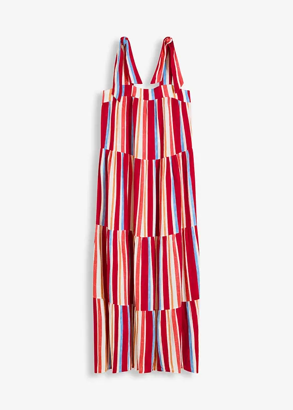 Stripemønstret kjole med stropper, av strukturert viskose, bonprix