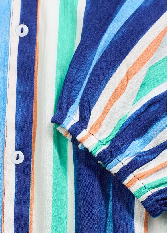 Stripemønstret kaftankjole av strukturert viskose, bonprix
