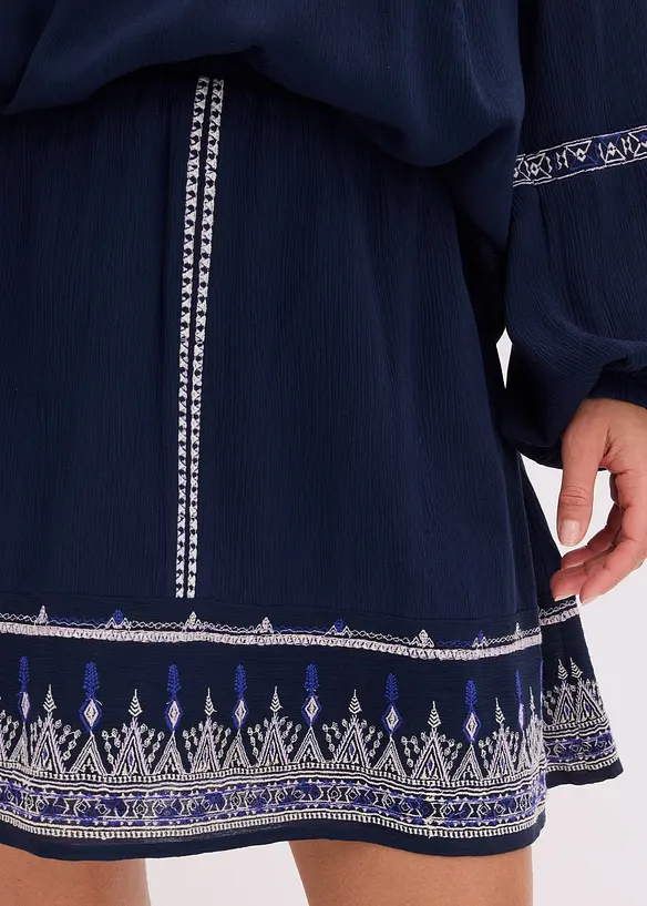 Miniskjørt med broderi, bonprix