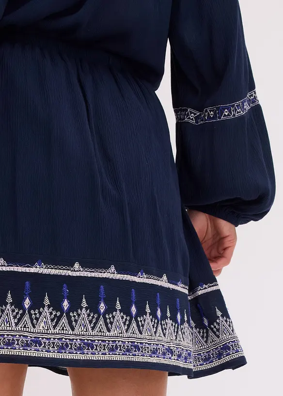 Miniskjørt med broderi, bonprix