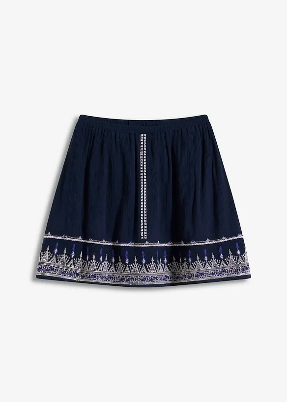 Miniskjørt med broderi, bonprix