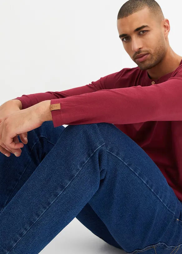 Langermet bestefartrøye i økologisk bomull (2-pack), bonprix