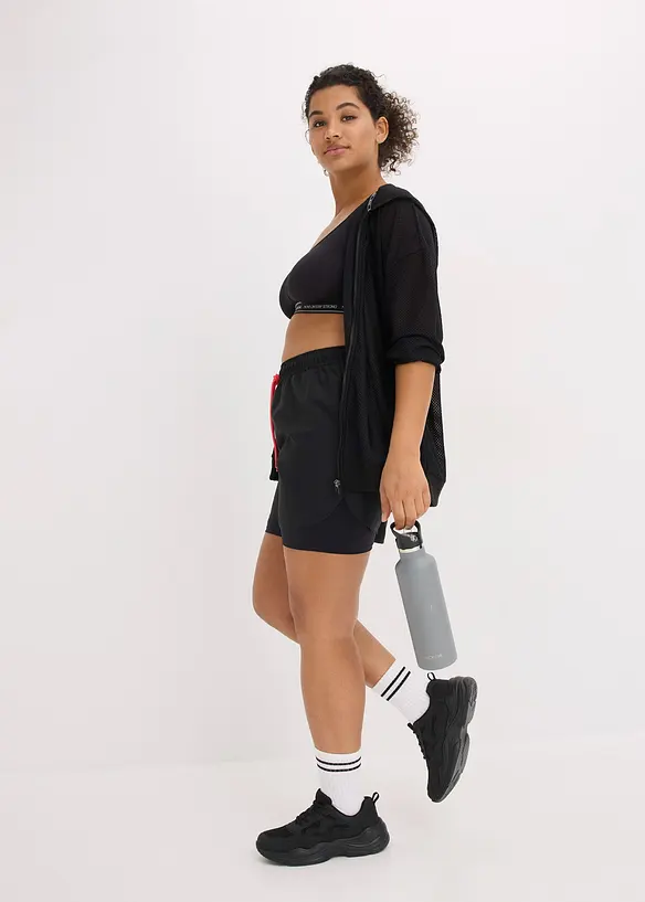 Transparent treningsjakke i mesh, oversized, bonprix