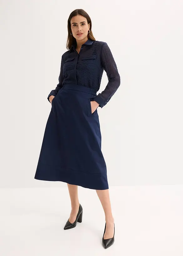 Bluse i strukturert, transparent materiale, bonprix